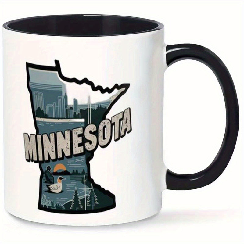 Tailorly Black Accent 11 oz Mug - pride design with cityscape