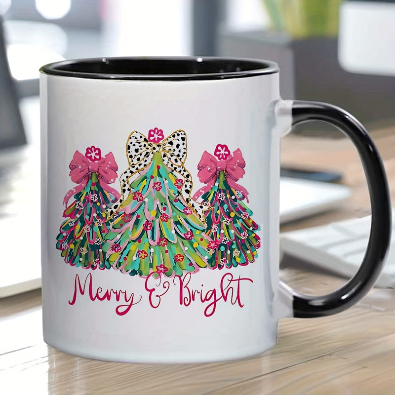 Tailorly Black Accent 11 oz Mug - holiday feather