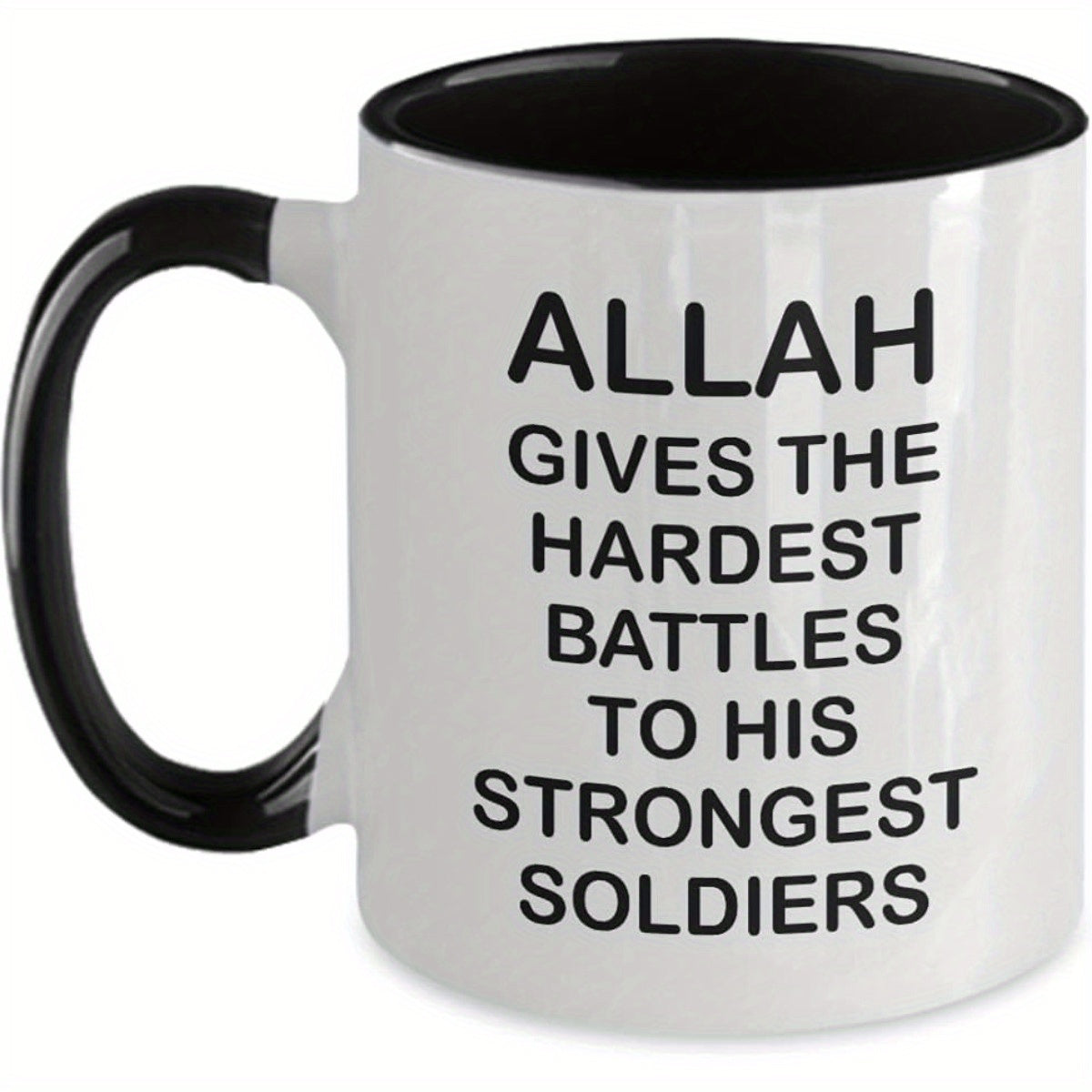 Tailorly Black Accent 11 oz Mug - allah gives to his strongest sold