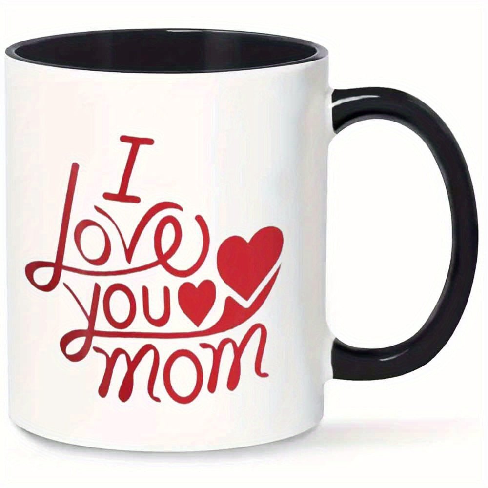 Tailorly Black Accent 11 oz Mug - i love you mom heart text