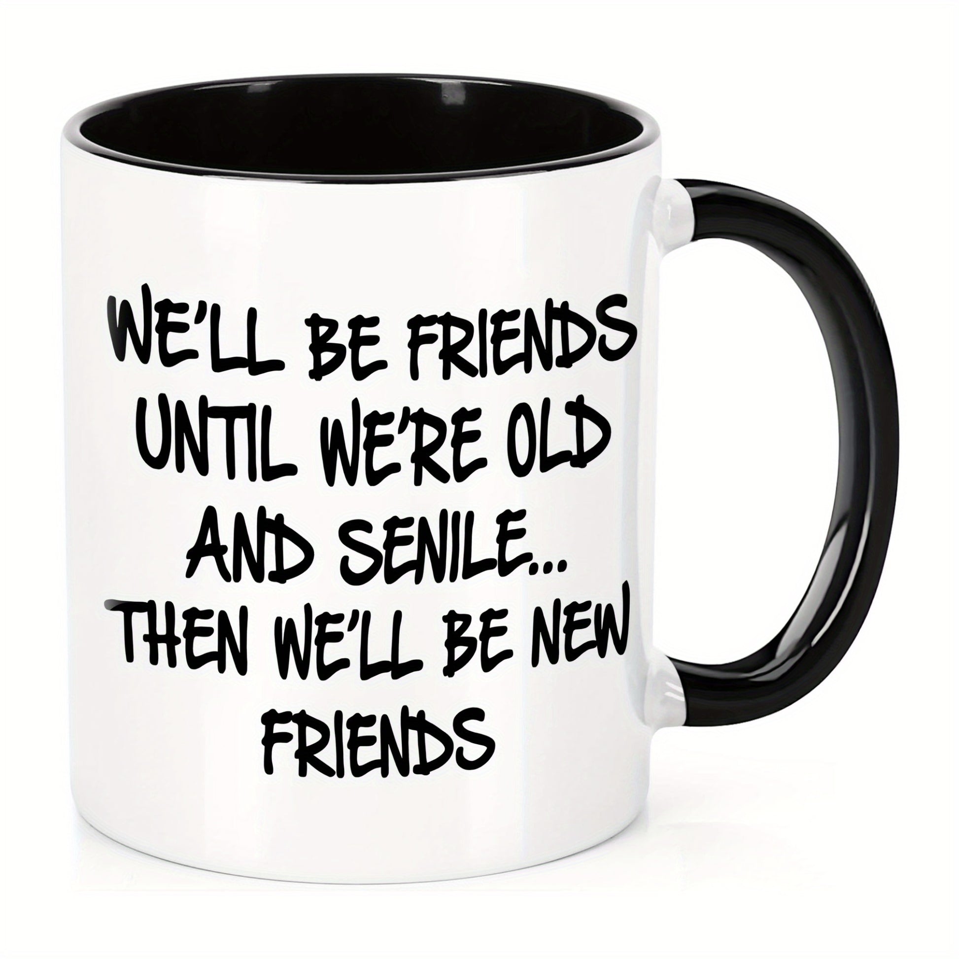 Tailorly Black Accent 11 oz Mug - 1pc ceramic mug best mug birthday gifts for women bestie christmas friendship gifts for women friends female