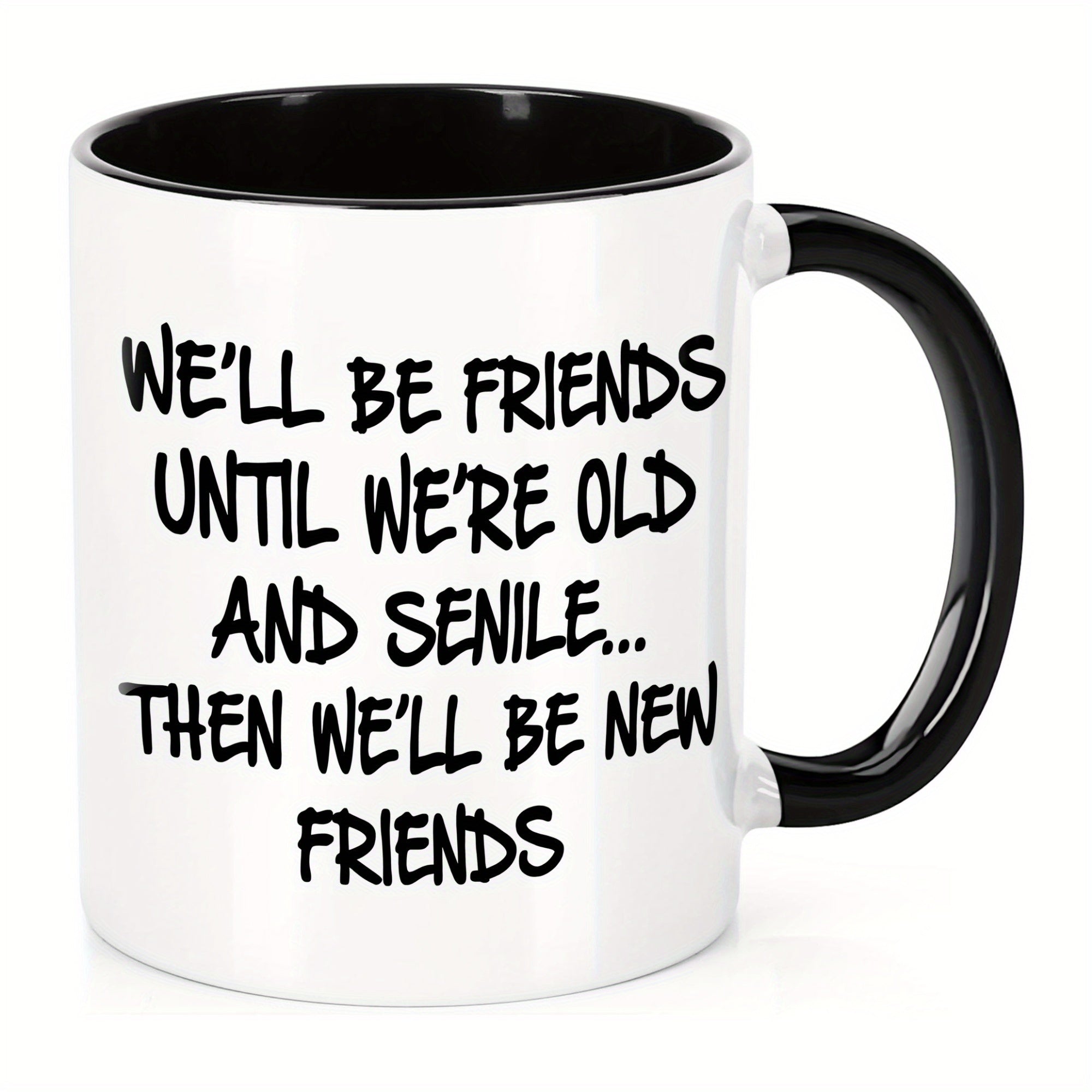 Tailorly Black Accent 11 oz Mug - 1pc ceramic mug best mug birthday gifts for women bestie christmas friendship gifts for women friends female