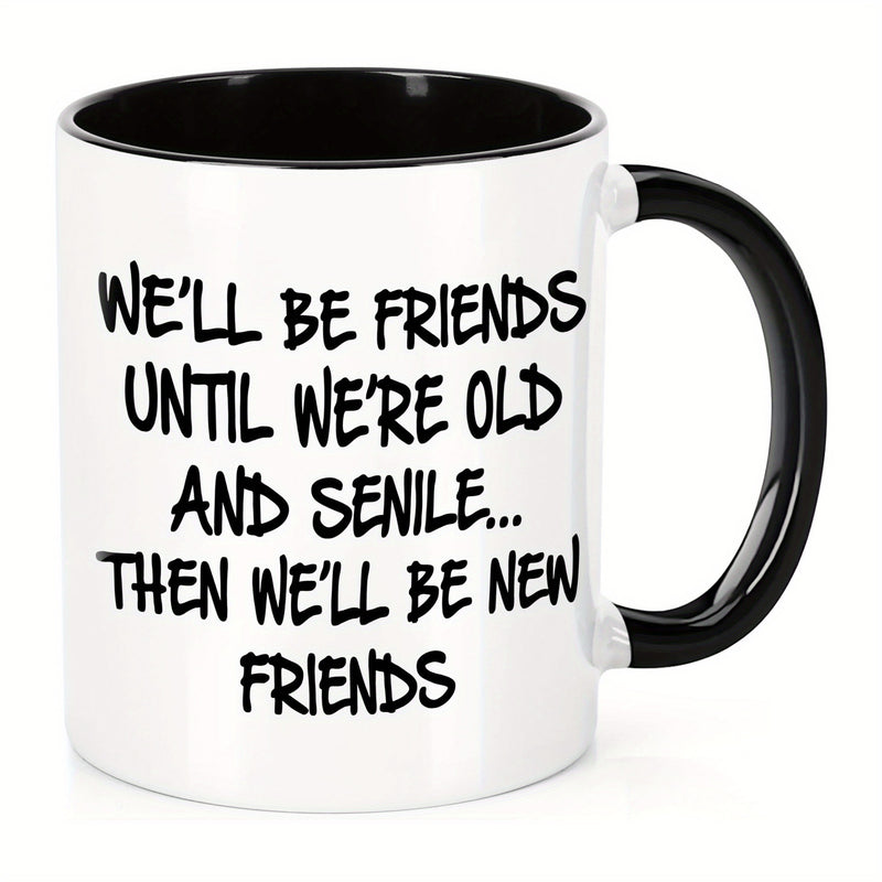 Tailorly Black Accent 11 oz Mug - 1pc ceramic mug best mug birthday gifts for women bestie christmas friendship gifts for women friends female