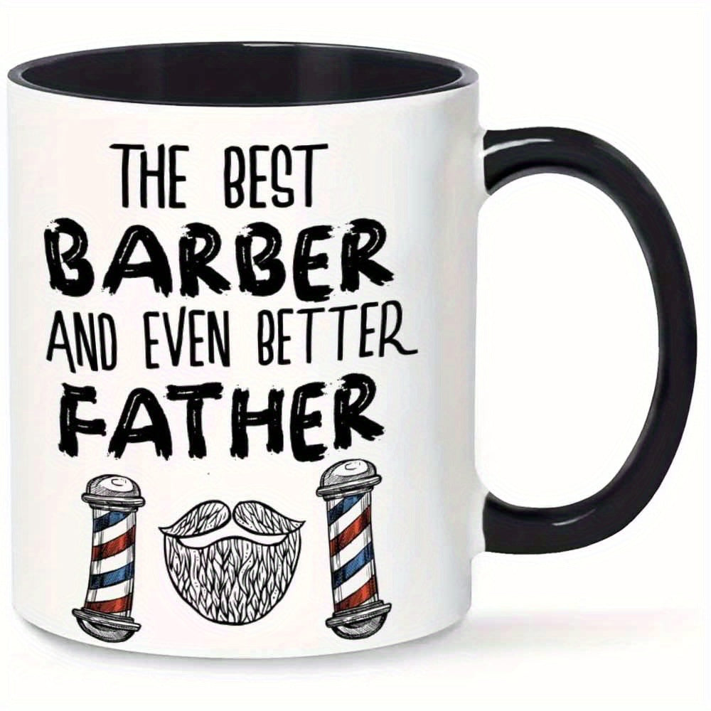 Tailorly Black Accent 11 oz Mug - item picture one unique coffee mug for dads who are barbers beverages like coffee or juice with a capacity of 11