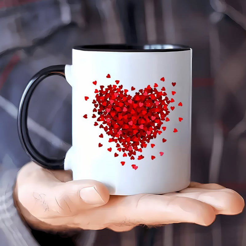 Tailorly Black Accent 11 oz Mug - item picture 11 ounce ceramic coffee mug with a a perfect gift for and colleagues for valentines day christmas or