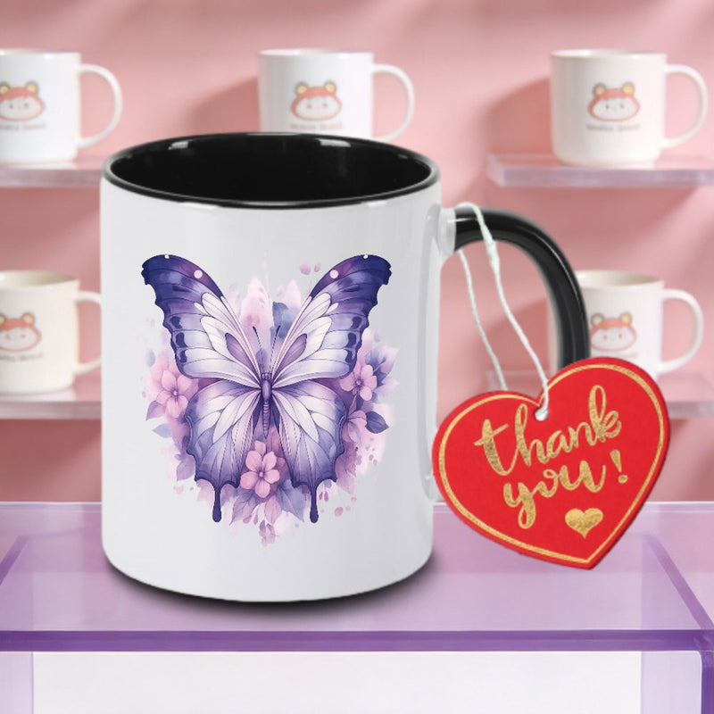 Tailorly Black Accent 11 oz Mug - Elegant Blue & Purple Logo