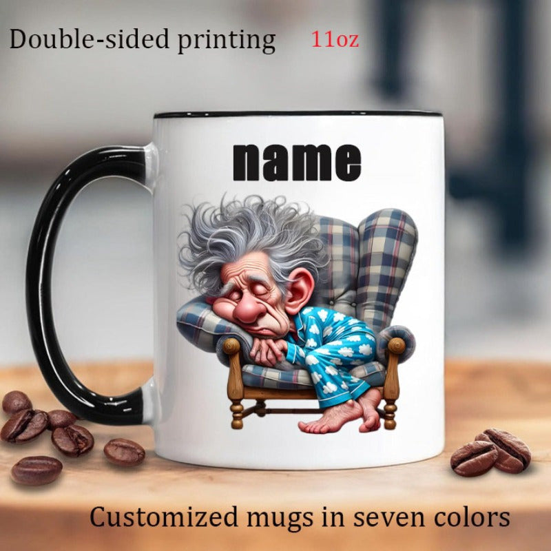 Tailorly Black Accent 11 oz Mug - grandpa ceramic mug print