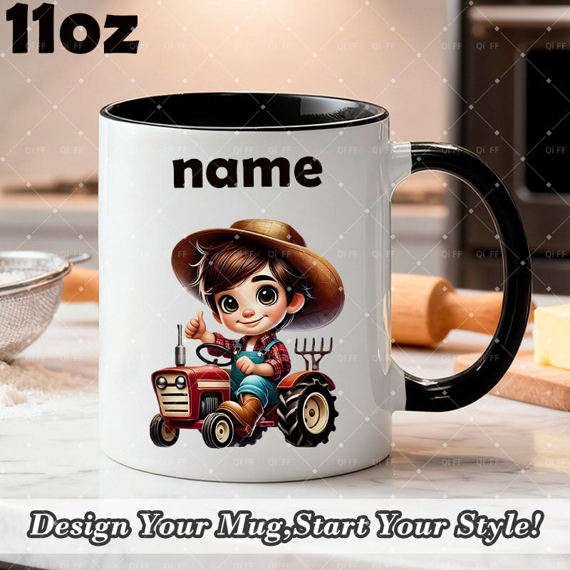 Tailorly Black Accent 11 oz Mug - personalized name text