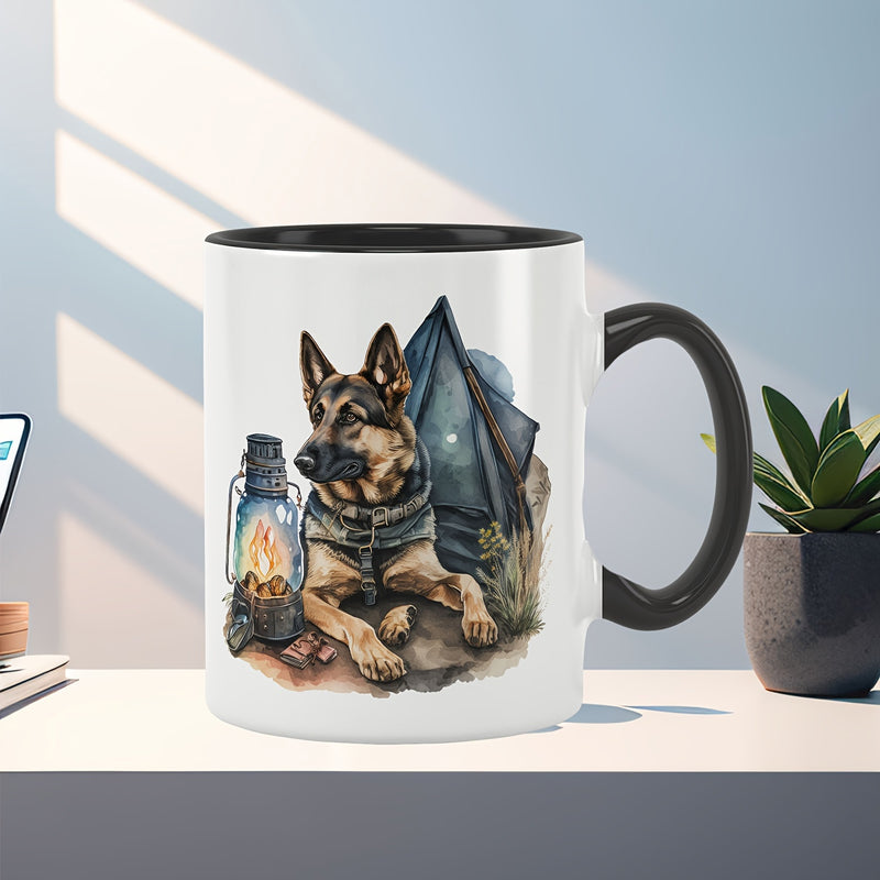 Tailorly Black Accent 11 oz Mug - german shepherd dog