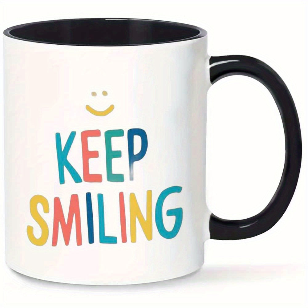 Tailorly Black Accent 11 oz Mug - letter print colorful design black white