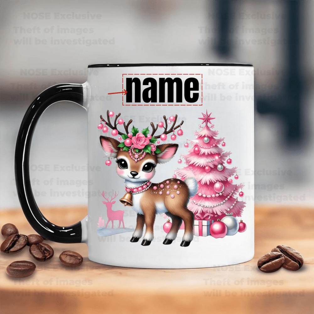 Tailorly Black Accent 11 oz Mug - text plates double sided christmas birthday halloween
