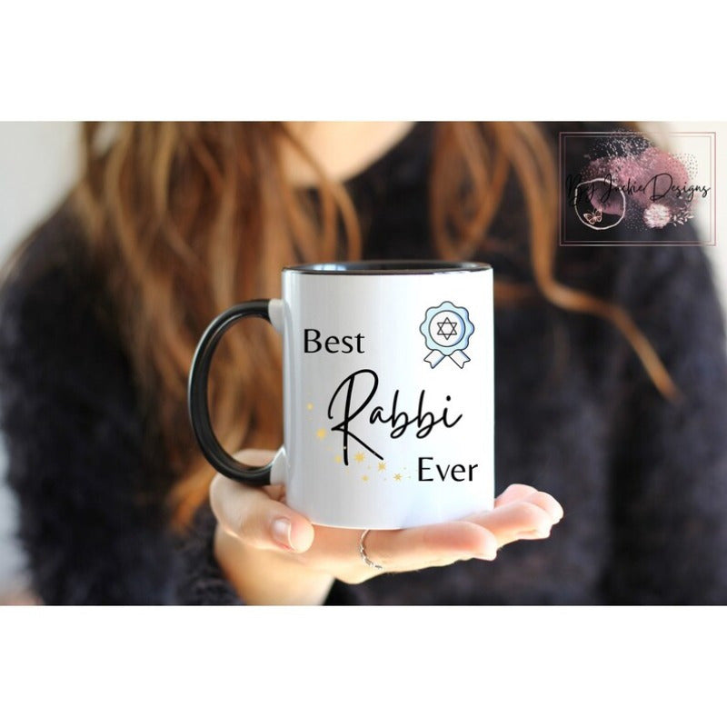 Tailorly Black Accent 11 oz Mug - star of David