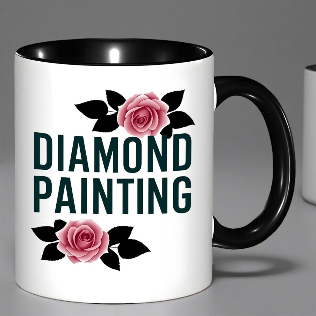 Tailorly Black Accent 11 oz Mug - single rose