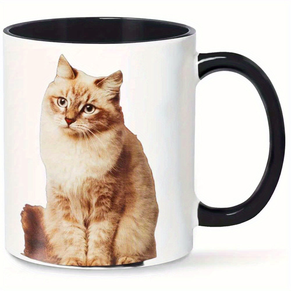 Tailorly Black Accent 11 oz Mug - adorable brown white kitten