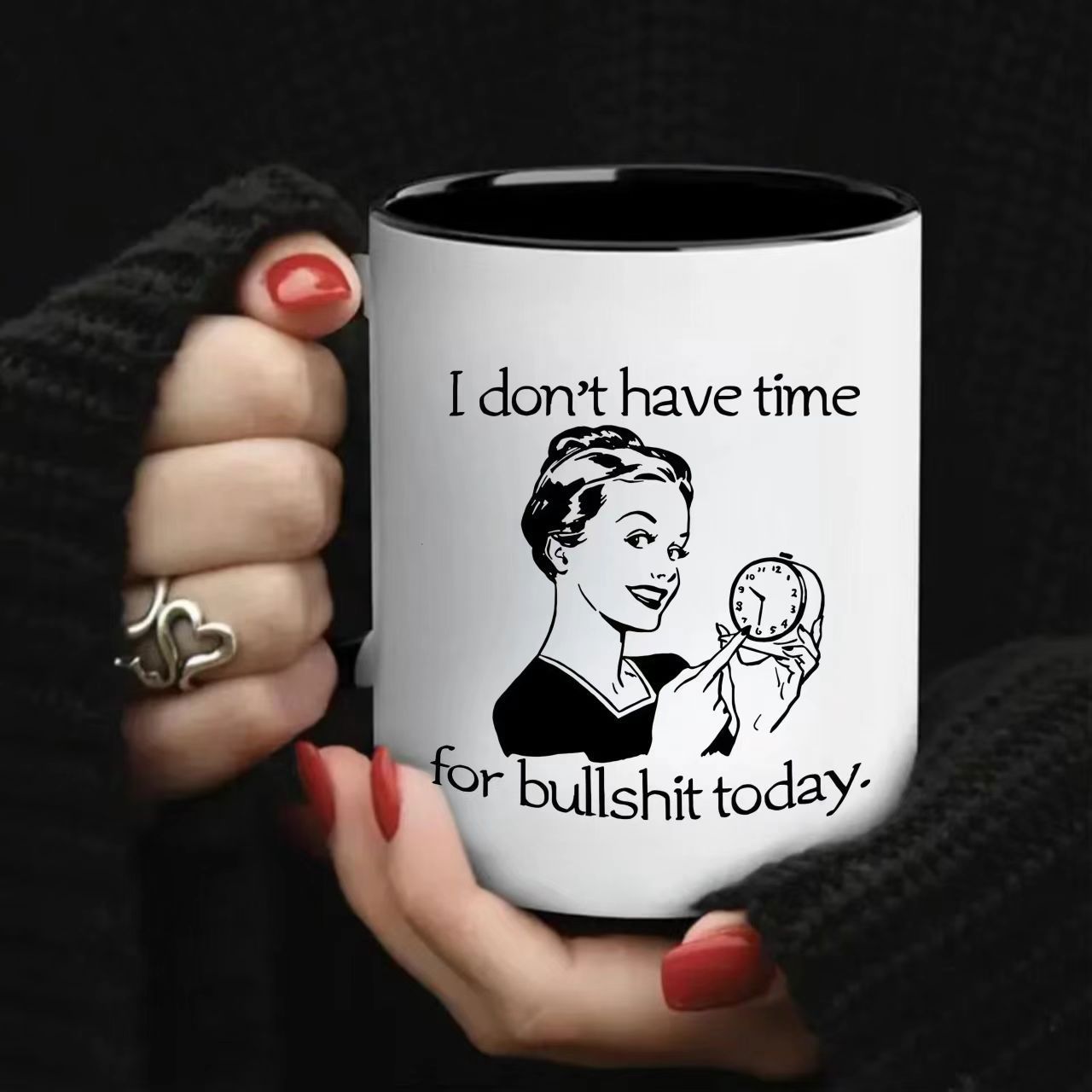 Tailorly Black Accent 11 oz Mug - brew inspirational quotes
