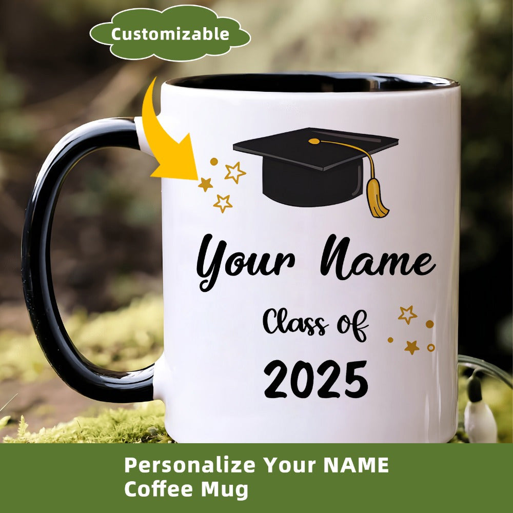 Tailorly Black Accent 11 oz Mug - academic cap