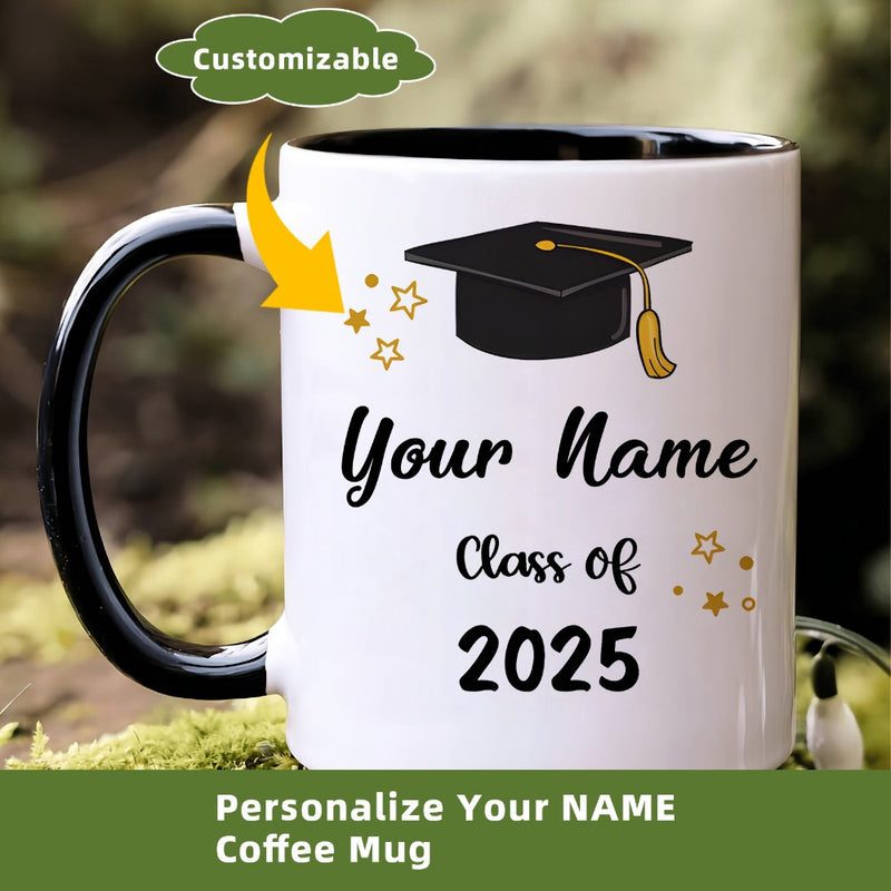 Tailorly Black Accent 11 oz Mug - academic cap
