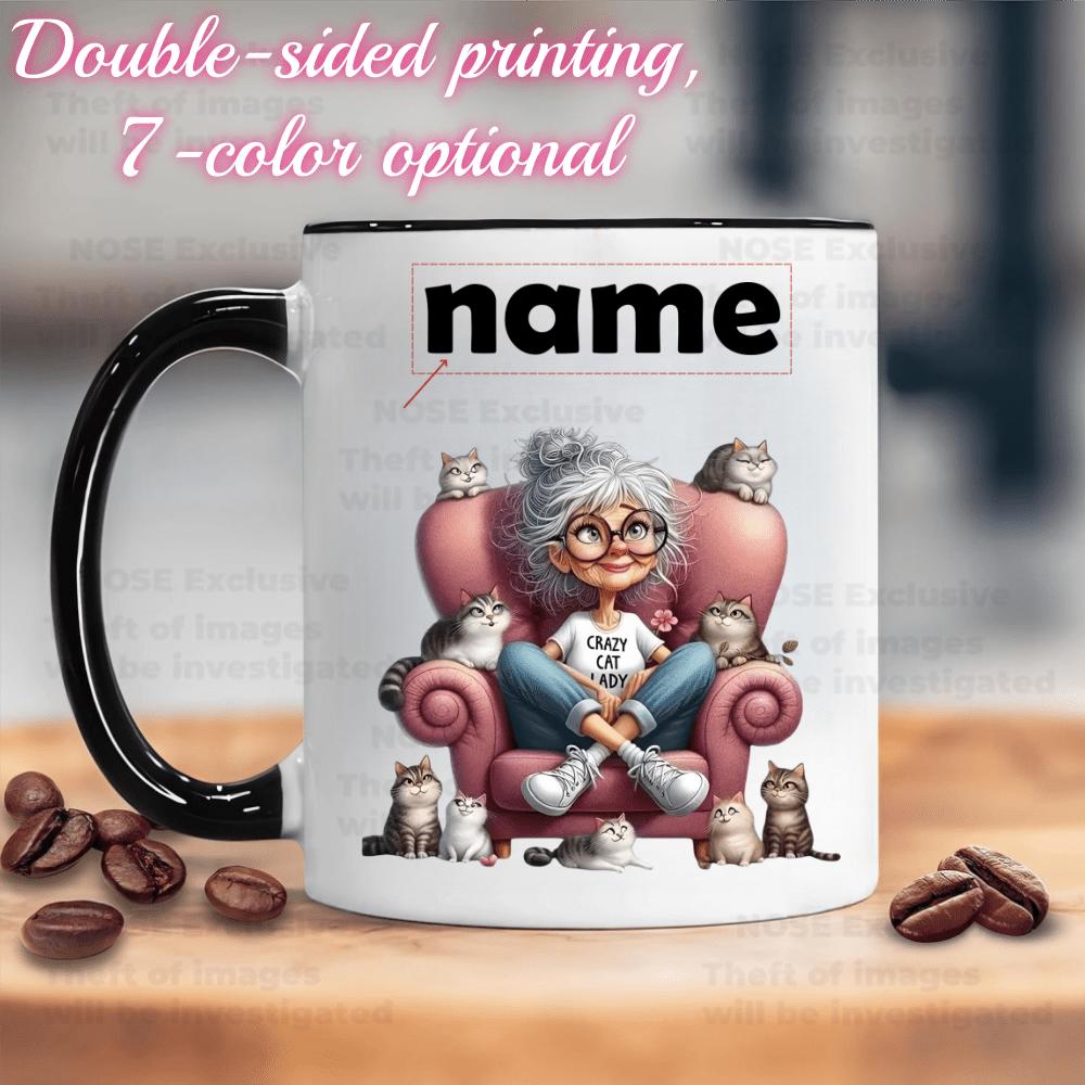Tailorly Black Accent 11 oz Mug - old lady themed design