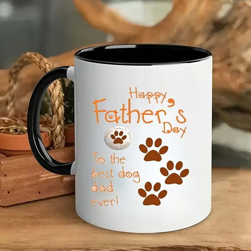 Tailorly Black Accent 11 oz Mug - best dog dad ever