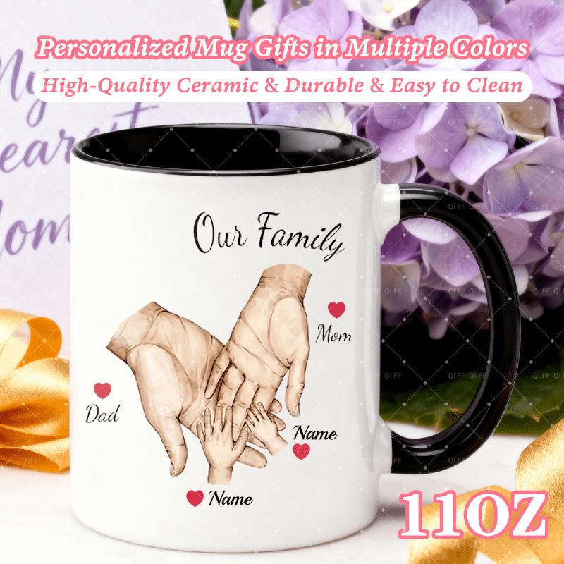 Tailorly Black Accent 11 oz Mug - family tree handprint parent certificate