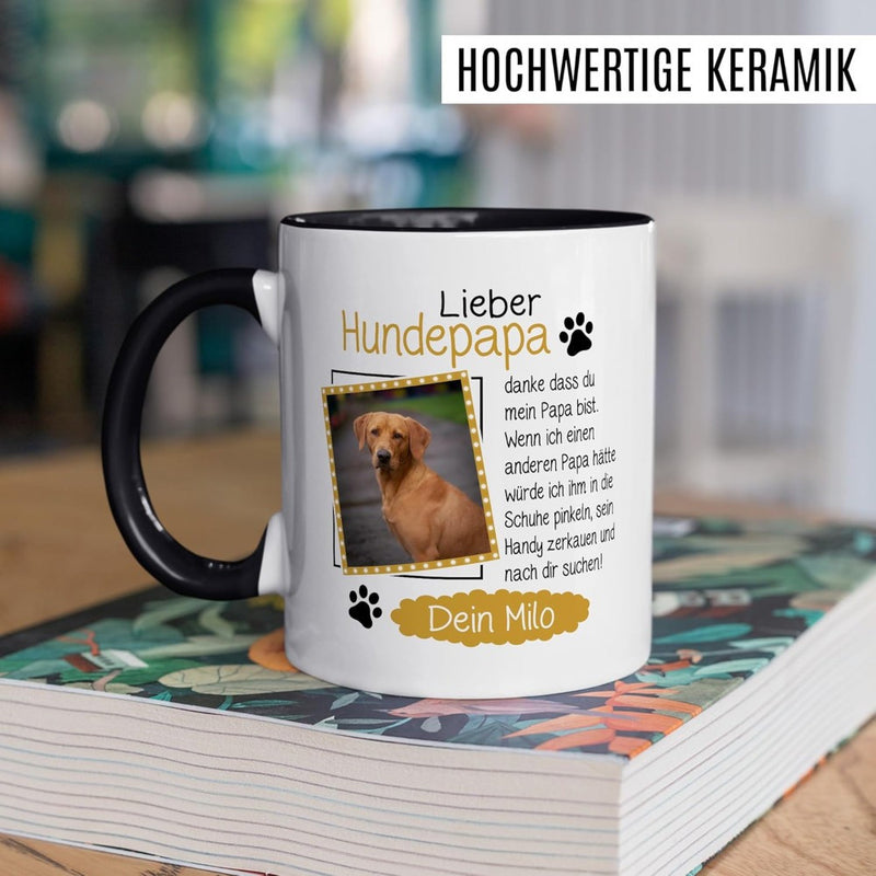 Tailorly Black Accent 11 oz Mug - german custom slogan a gift for dad name customizable humorous dog name coffee cup reusable