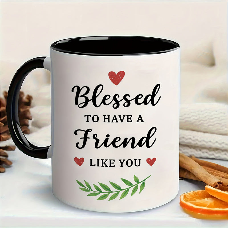 Tailorly Black Accent 11 oz Mug - grateful text