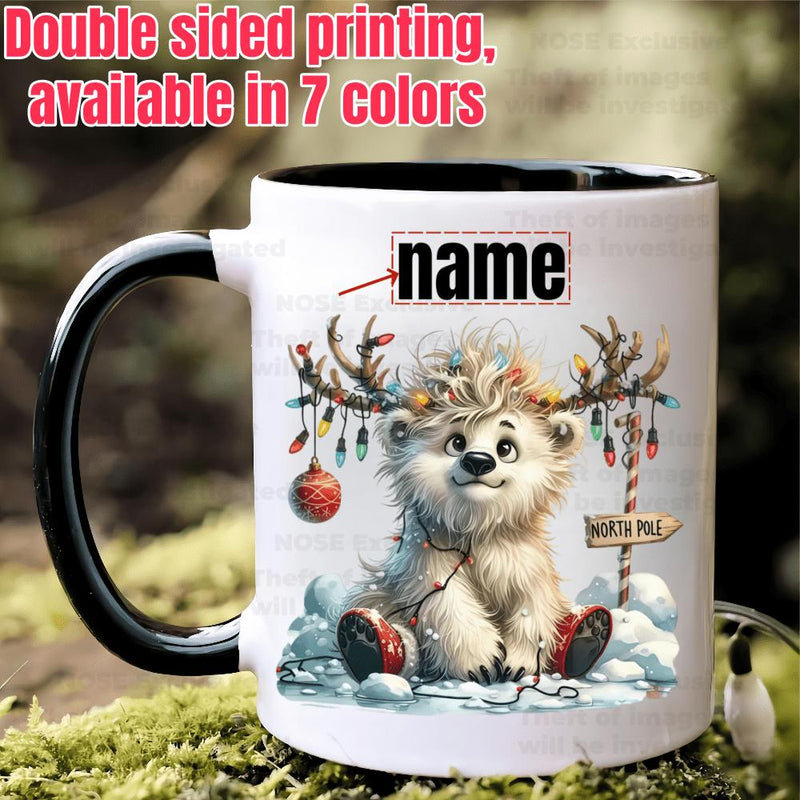 Tailorly Black Accent 11 oz Mug - item picture 1pc name text plates custom double sided christmas birthday gift suitable for dishwasher microwave oven