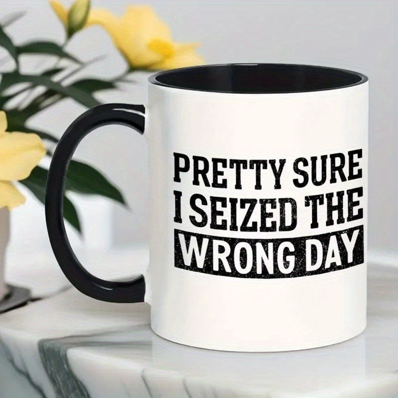 Tailorly Black Accent 11 oz Mug - horror movie pretty i the day funny coffee cup white with black