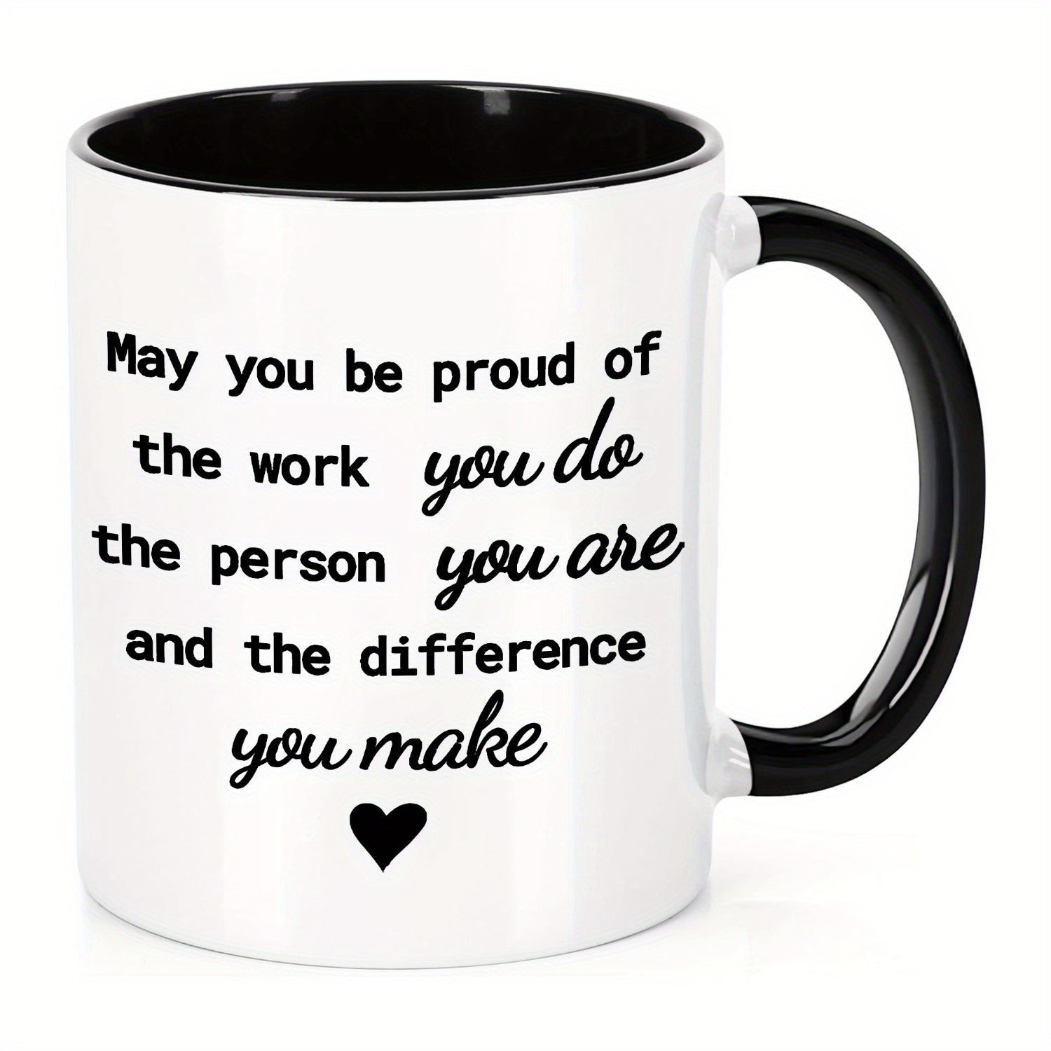 Tailorly Black Accent 11 oz Mug - inspirational quote of the work