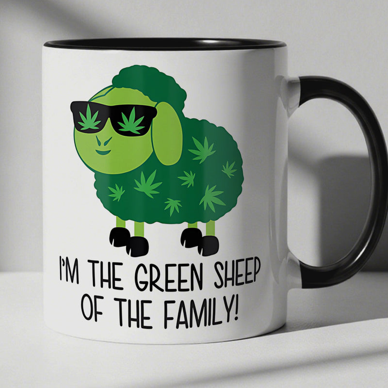 Tailorly Black Accent 11 oz Mug - funny sheep