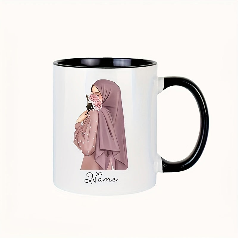 Tailorly Black Accent 11 oz Mug - custom name text and name