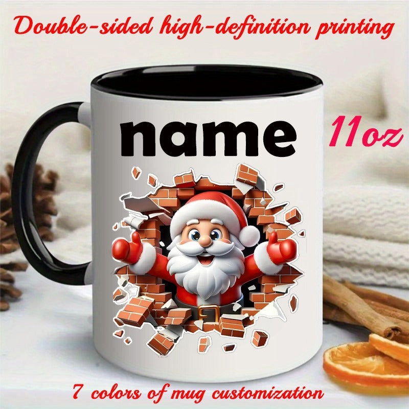 Tailorly Black Accent 11 oz Mug - santa