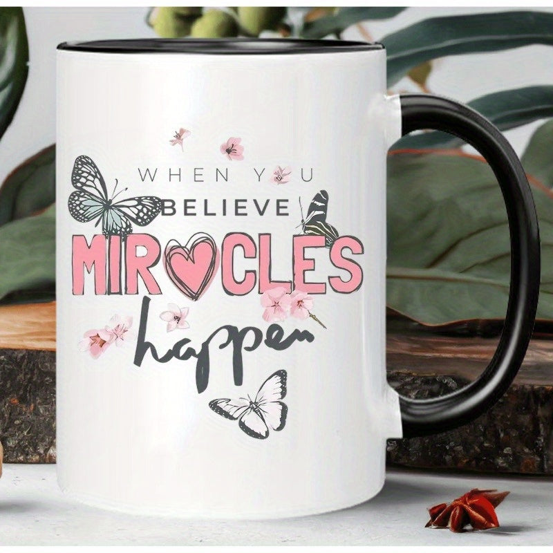 Tailorly Black Accent 11 oz Mug - inspirational and floral