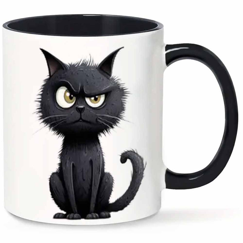 Tailorly Black Accent 11 oz Mug - item picture 1pc novelty mug 11oz ceramic coffee cup with black juice or coffee hand wash gift idea coffee bar