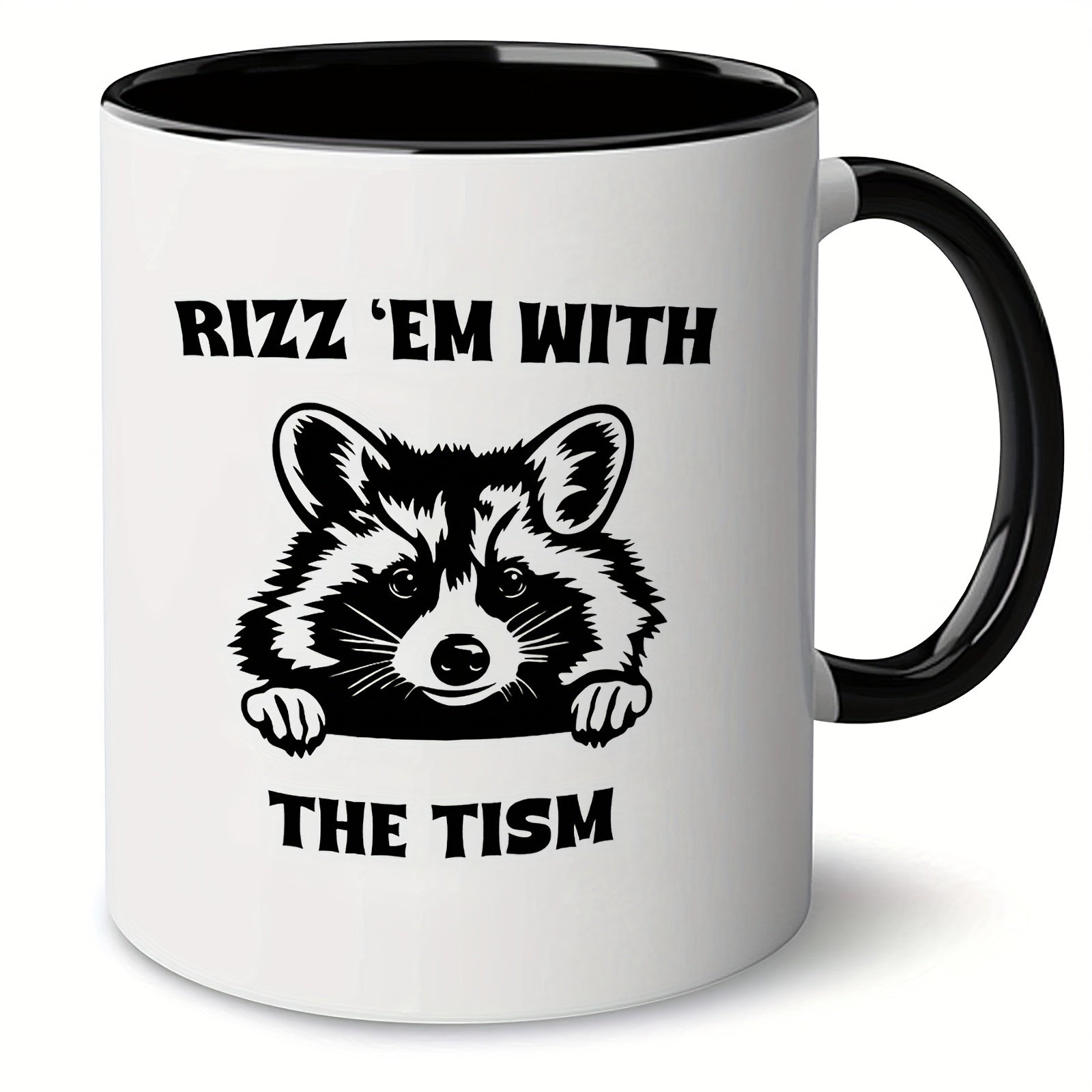 Tailorly Black Accent 11 oz Mug - funny raccoon meme