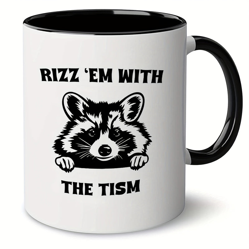 Tailorly Black Accent 11 oz Mug - funny raccoon meme