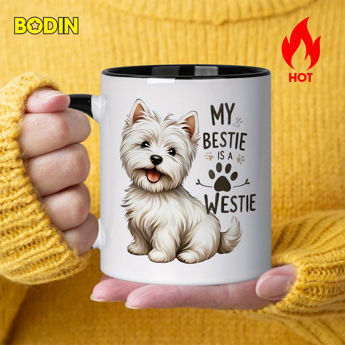 Tailorly Black Accent 11 oz Mug - adorable dog