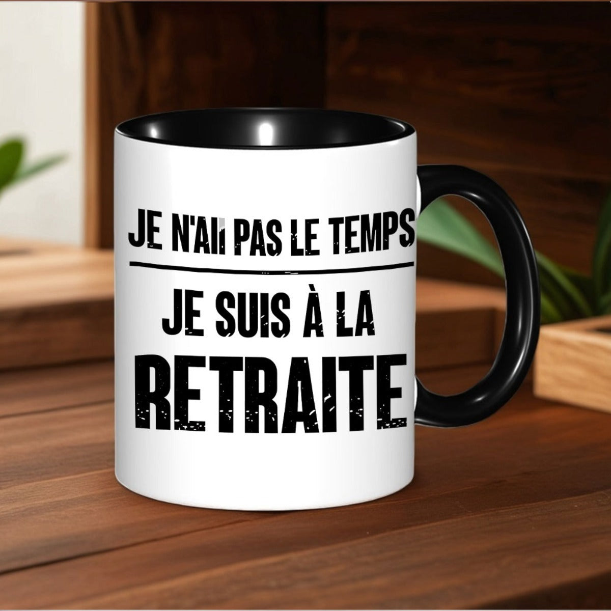 Tailorly Black Accent 11 oz Mug - item picture 1pc with11ozje n ai pas a la retraitecouple matching mug premium ceramiccolor optionsmulti functional