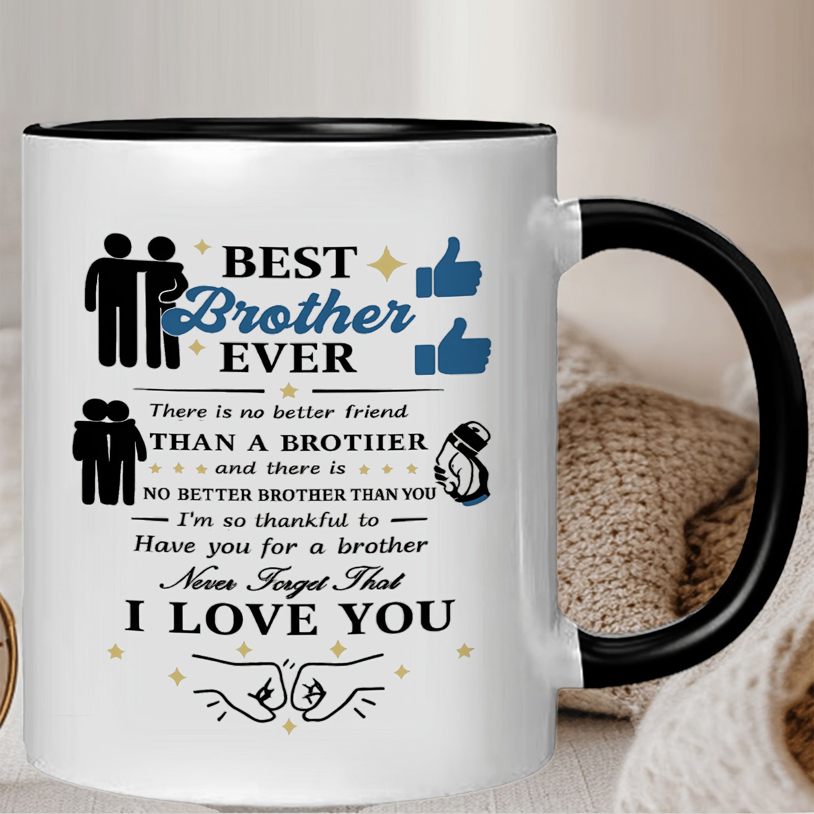 Tailorly Black Accent 11 oz Mug - best for brother ever