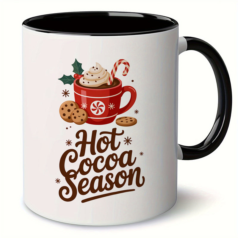 Tailorly Black Accent 11 oz Mug - christmas themed gingerbread candy canes cloud sugar