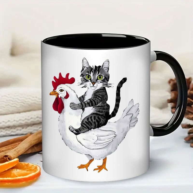 Tailorly Black Accent 11 oz Mug - animal design