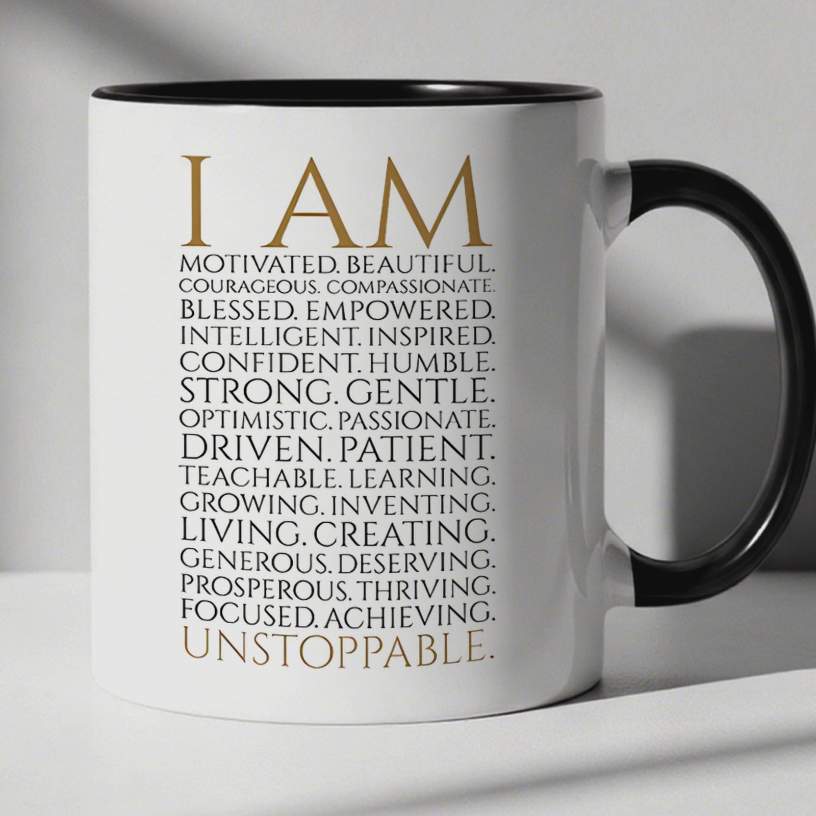 Tailorly Black Accent 11 oz Mug - inspirational motivational quote