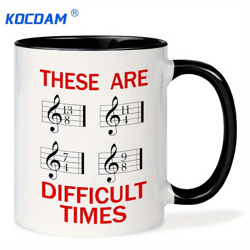 Tailorly Black Accent 11 oz Mug - musical notes