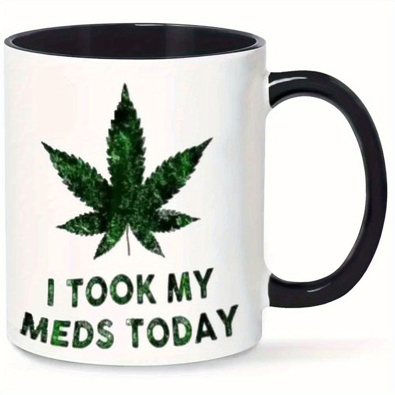 Tailorly Black Accent 11 oz Mug - marijuana leaf