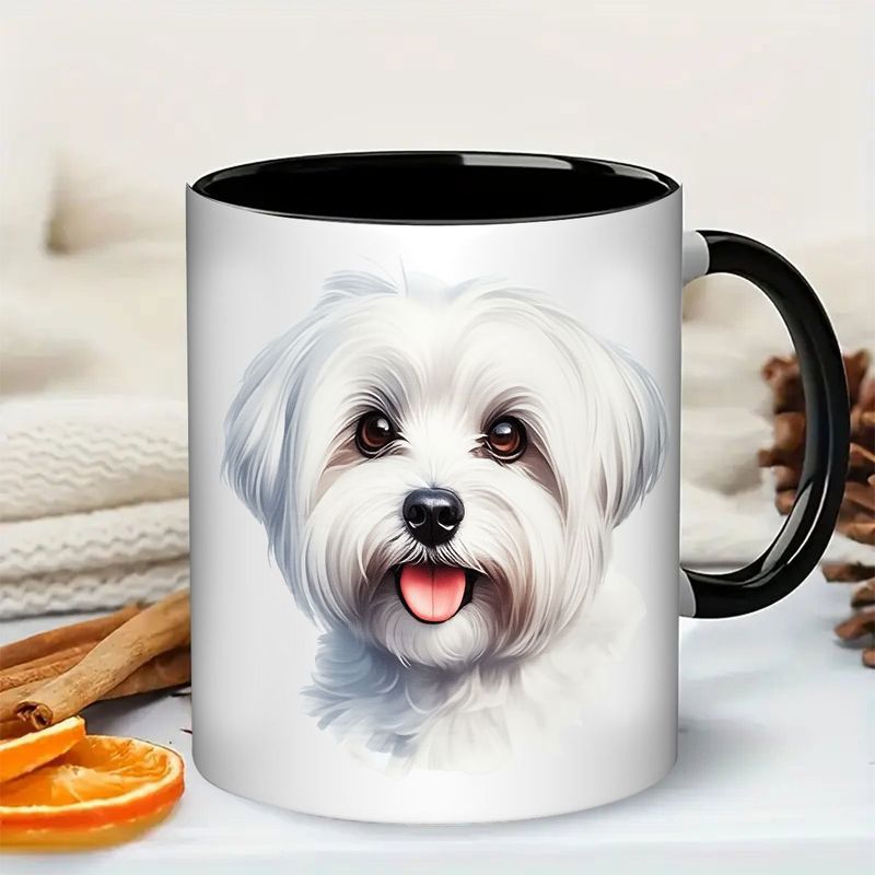 Tailorly Black Accent 11 oz Mug - puppy artwork