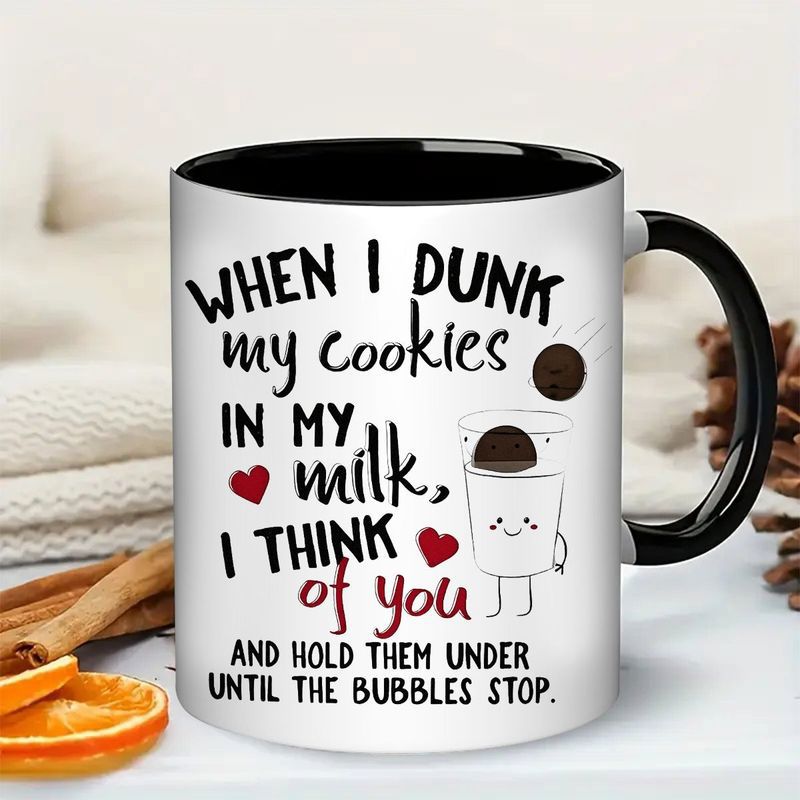 Tailorly Black Accent 11 oz Mug - funny cookie with quote "when i my in"