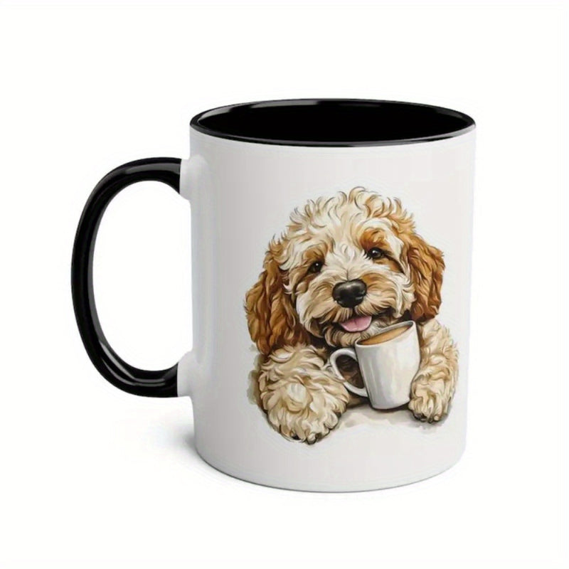 Tailorly Black Accent 11 oz Mug - cute cockapoo illustration