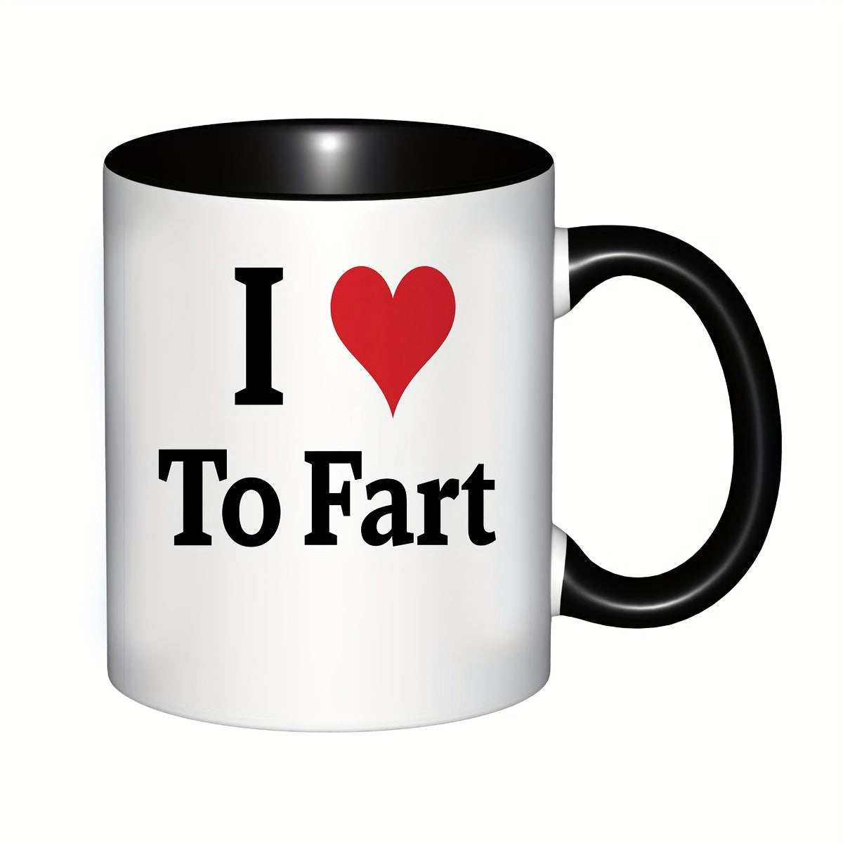 Tailorly Black Accent 11 oz Mug - i love to fart text