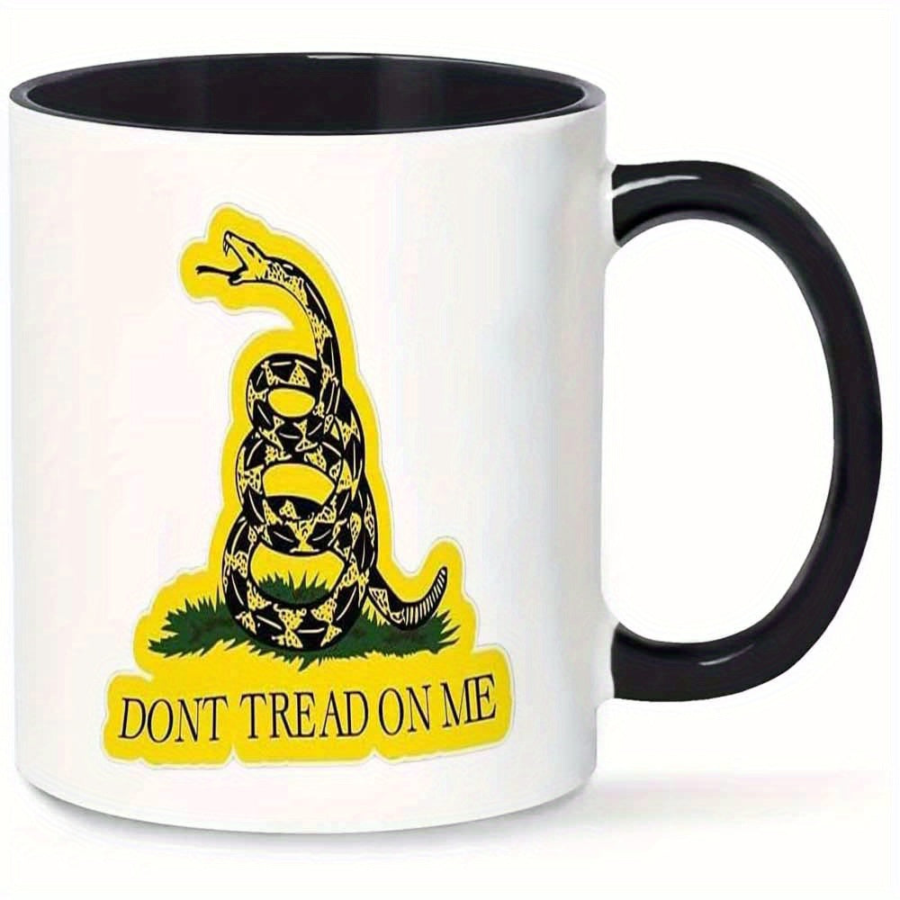 Tailorly Black Accent 11 oz Mug - don tread on me snake