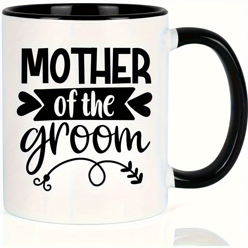 Tailorly Black Accent 11 oz Mug - mother of the groom text